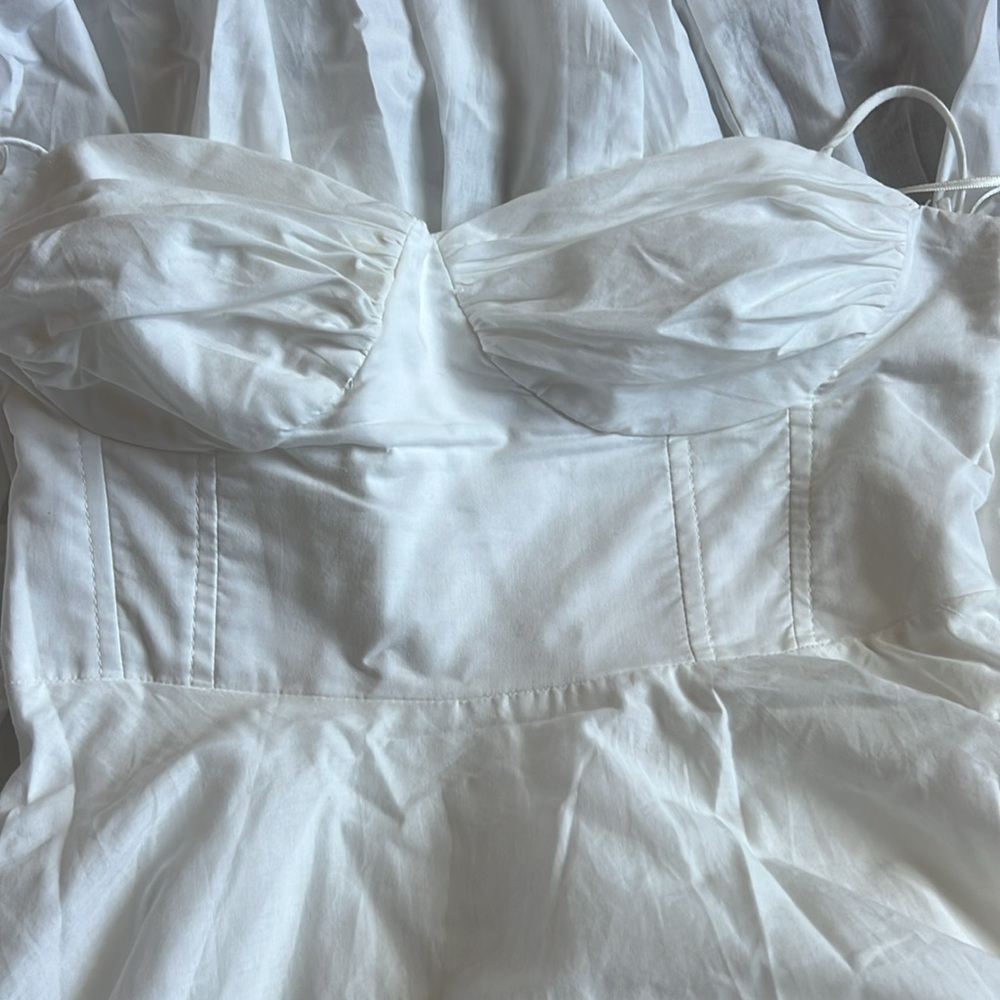 Zara White Cotton Maxi Sundress with Tie Straps - Picture 7 of 7
